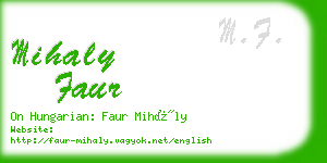 mihaly faur business card